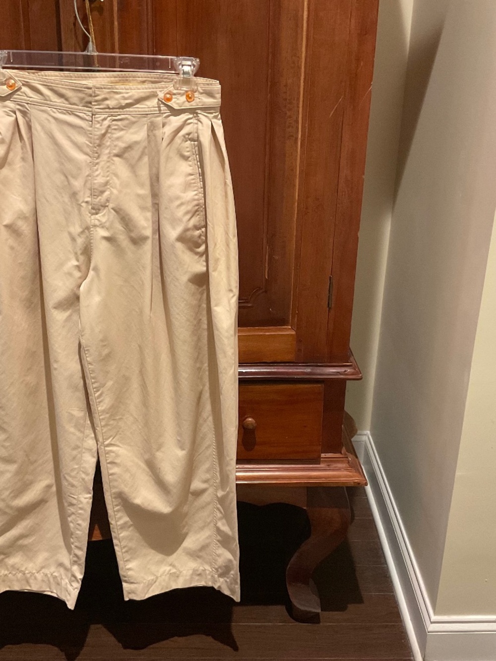 Anthropologie Maeve Women’s Utility  Barrel  Trouser Pants , Neutral Beige, 10